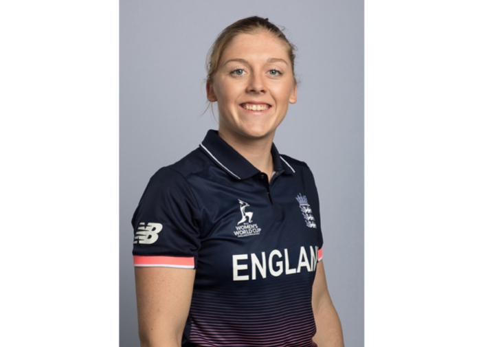 LOUGHBOROUGH, UNITED KINGDOM - MAY 24: Heather Knight of England poses for a headshot during the England Womens photoshoot at the ECB Performance Centre on May 24, 2017 in Loughborough, UK. (Photo by Tom Shaw/ECB)