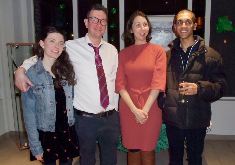 Siobhan Gallagher, Gavin McAlinden, Lauren Arrington {Head of Department of The Institute of Irish Studies}, Issa Nasiri {Playwright and Mary Manning's Great-Grandson)